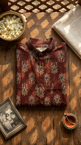 Sanganeri Print Half Sleeve Cotton Shirt for Men