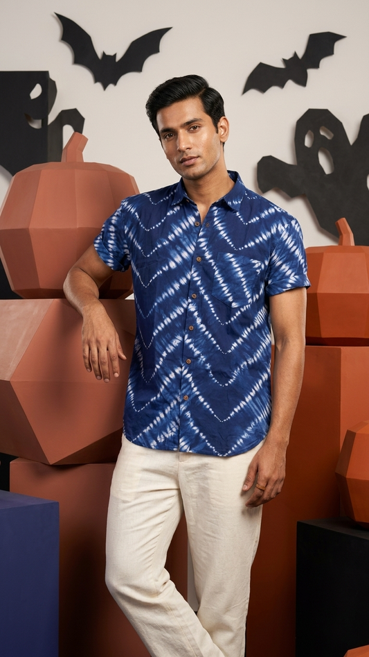 Kartikeya Jaipur Tie & Dye Handcrafted Cotton Shirt - Limited Edition