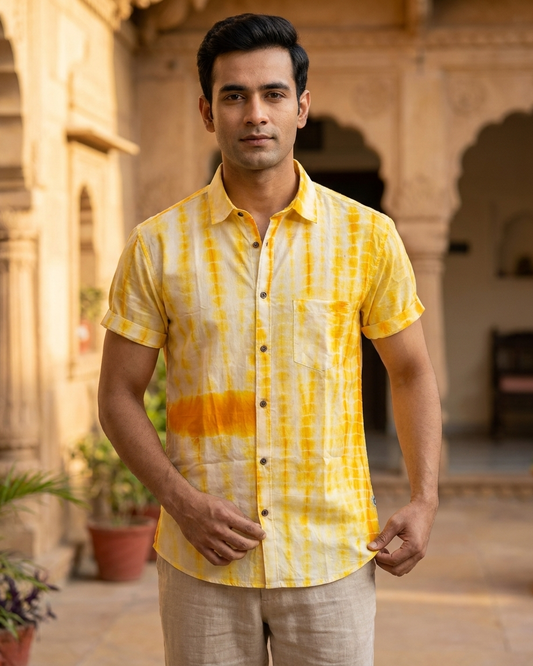 Kartikeya Jaipur Tie & Dye Handcrafted Cotton Shirt - Limited Edition