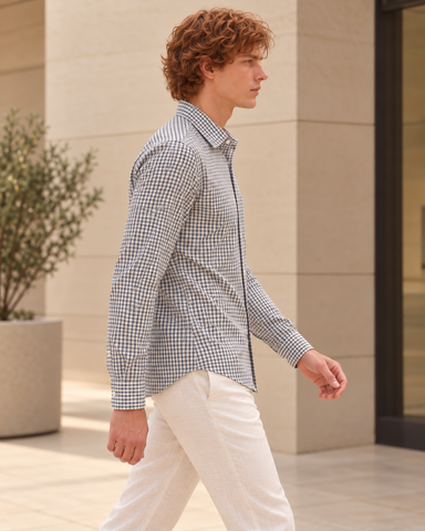 Mens Mini Checkered Every Day Wear Premium Cotton Shirt