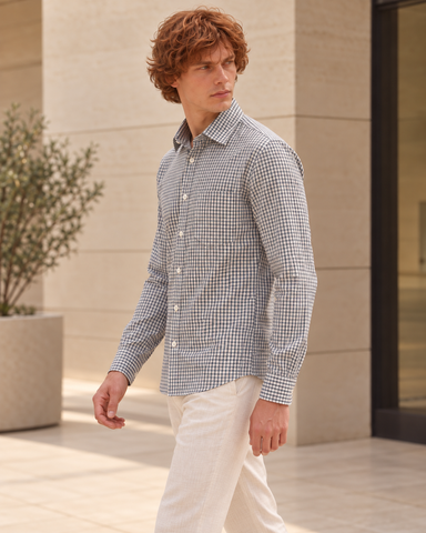 Mens Mini Checkered Every Day Wear Premium Cotton Shirt