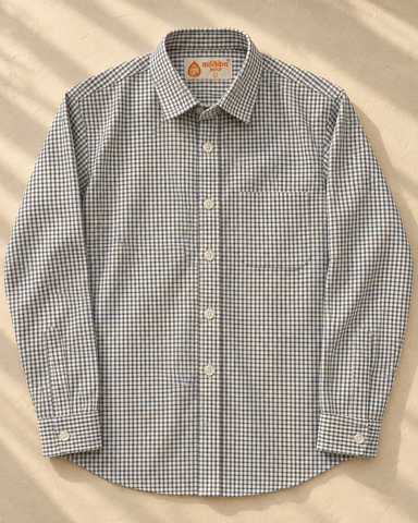 Mens Mini Checkered Every Day Wear Premium Cotton Shirt