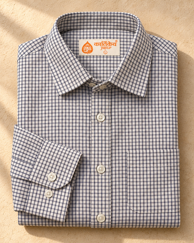 Mens Mini Checkered Every Day Wear Premium Cotton Shirt