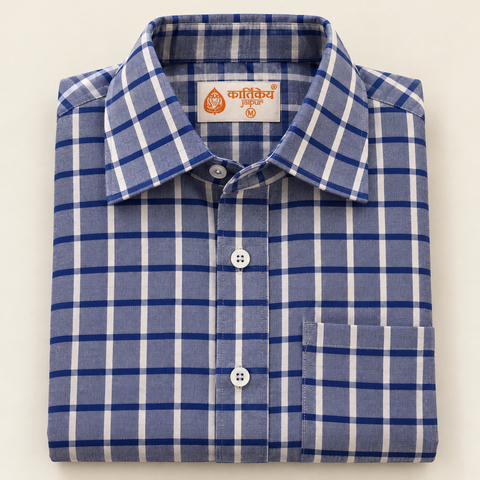 Mens Broad Checks Every Day Wear Premium Cotton Shirt