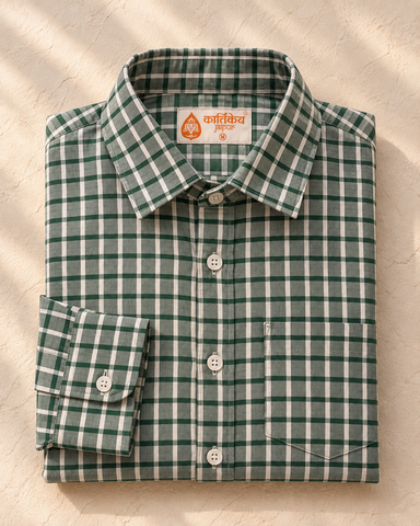 Mens Broad Checks Every Day Wear Premium Cotton Shirt