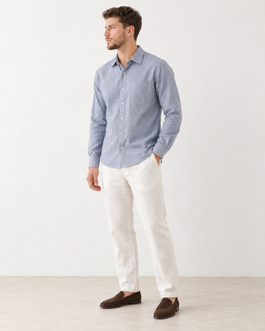 Light Blue Premium Cotton Shirt for Men