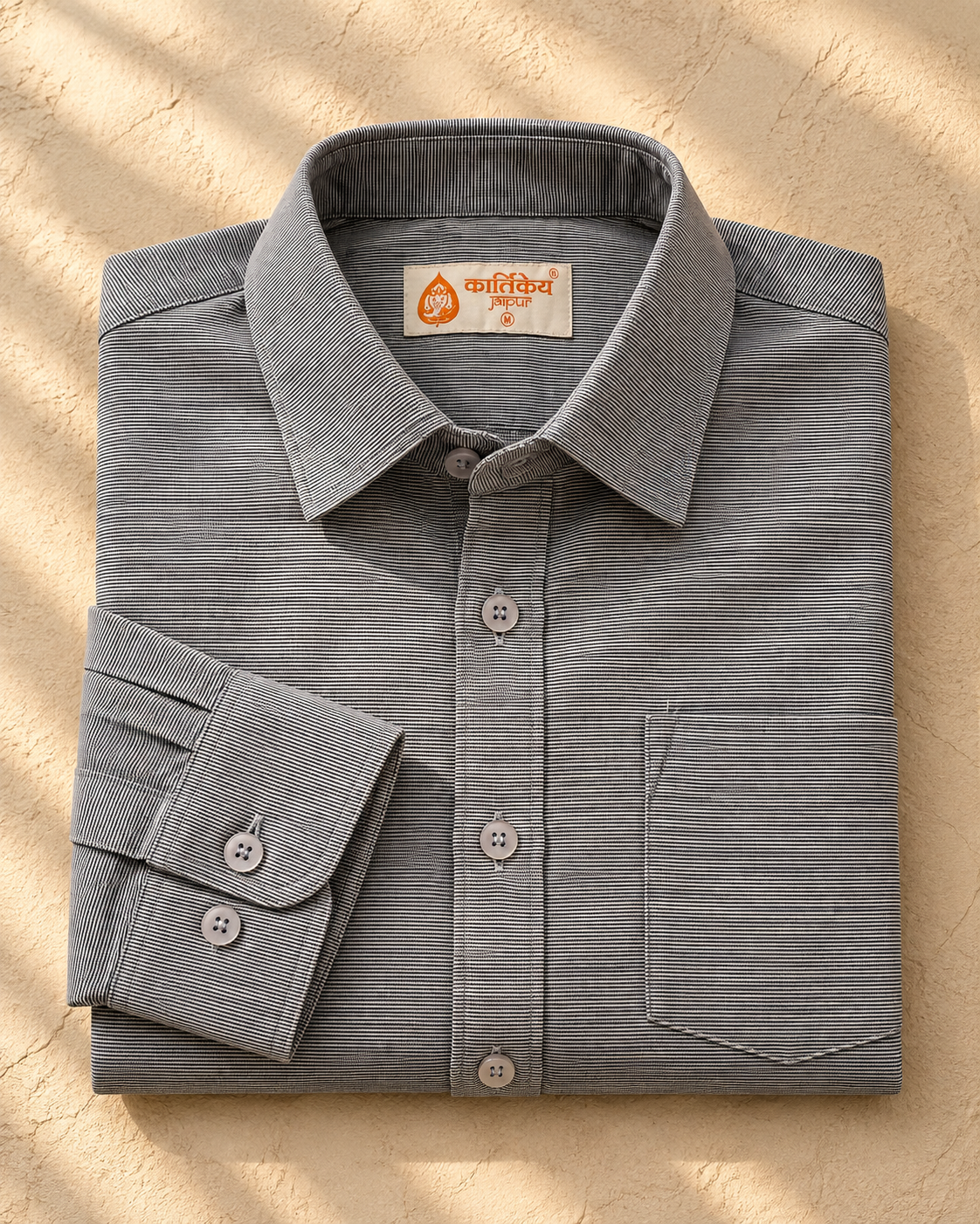 Classic Giza Premium Cotton Shirt for Men - Gray