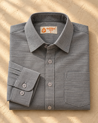 Classic Giza Premium Cotton Shirt for Men - Gray