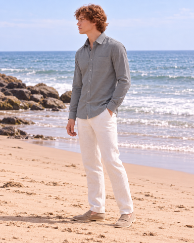 Classic Giza Premium Cotton Shirt for Men - Gray