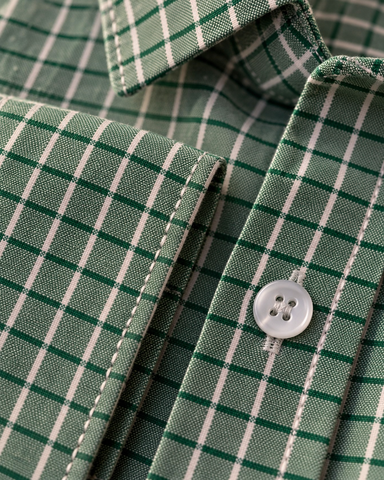 Olive Green Checkered Full Sleeve Shirt for Men