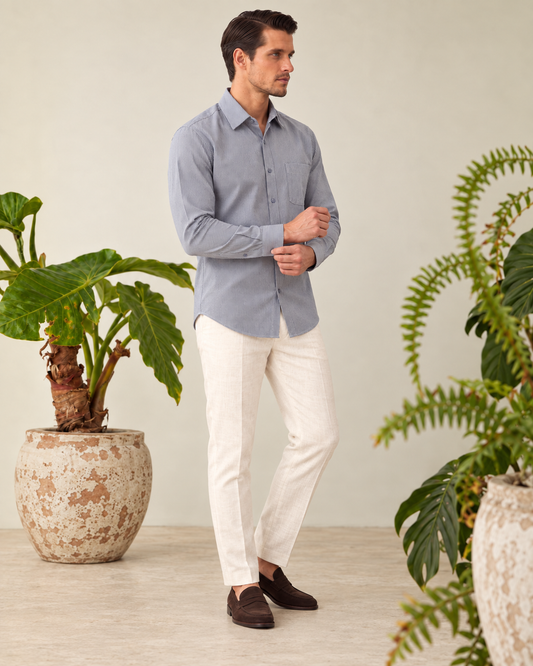 Classic Premium Cotton Semi casual Shirt for Men - Charcoal