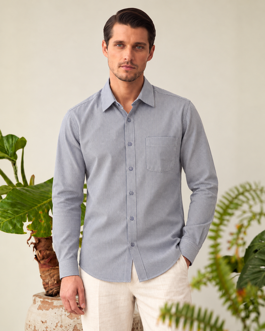 Classic Premium Cotton Semi casual Shirt for Men - Charcoal