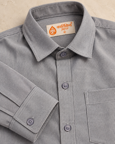 Classic Premium Cotton Semi casual Shirt for Men - Charcoal