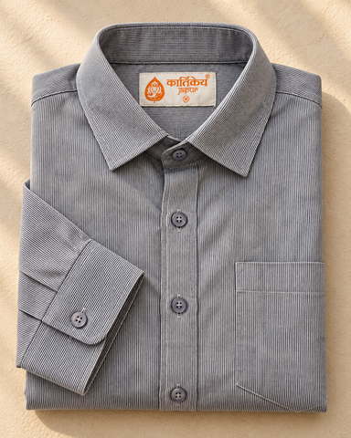 Classic Premium Cotton Semi casual Shirt for Men - Charcoal