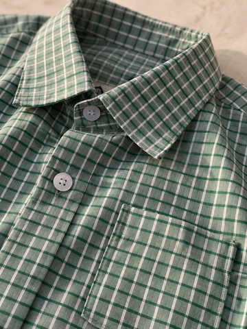 Olive Green Checkered Full Sleeve Shirt for Men
