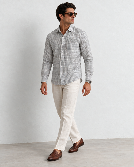 Mens Checkered Every Day Wear Premium Cotton Shirt