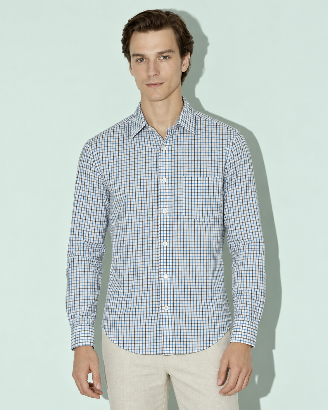 Mens Mini Checkered Every Day Wear Premium Cotton Shirt