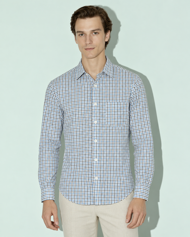 Mens Mini Checkered Every Day Wear Premium Cotton Shirt