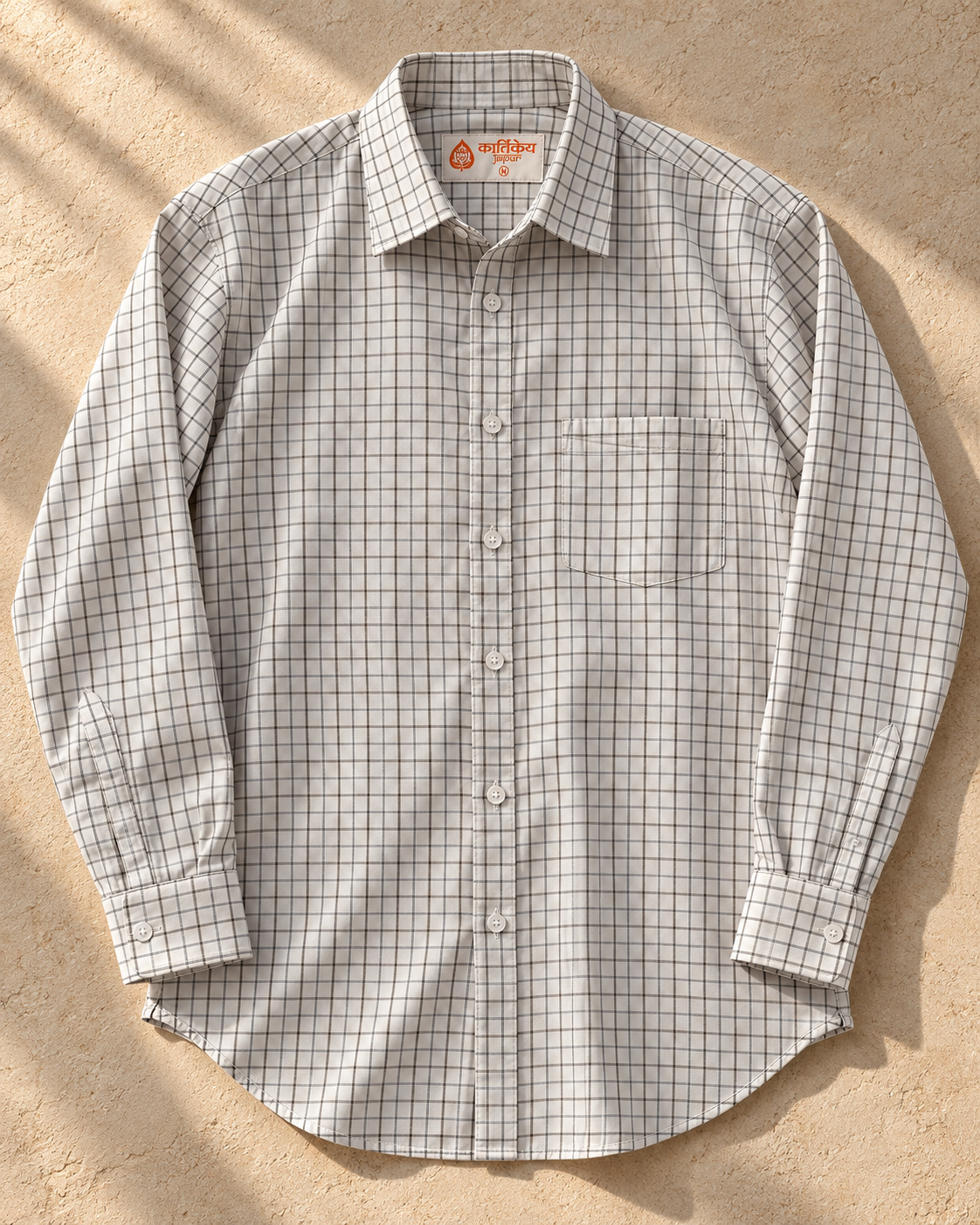 Mens Small Checks Every Day Wear Premium Cotton Shirt