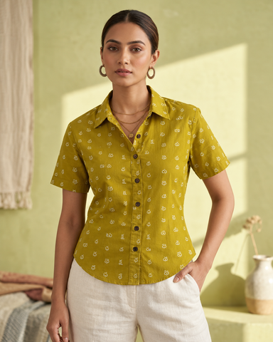 Heritage Telugu Script Shirt for Women