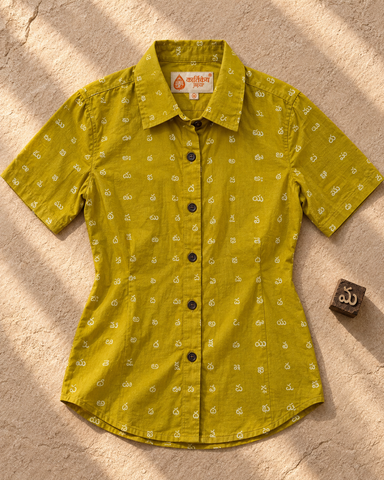 Heritage Telugu Script Shirt for Women