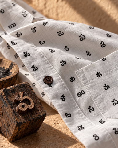 Classic Telugu Script Print Full Sleeve Classic Shirt For Men