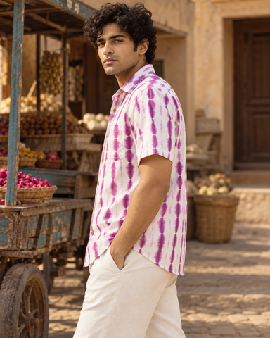 Lavender Tie Dye Cotton Shirt