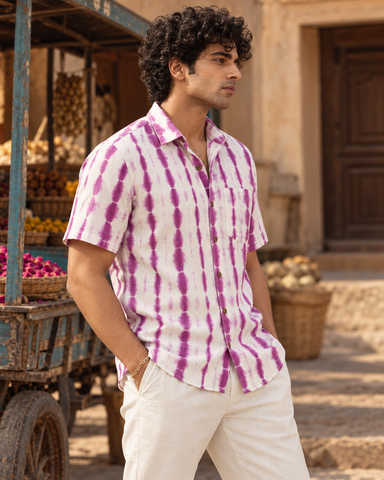 Lavender Tie Dye Cotton Shirt
