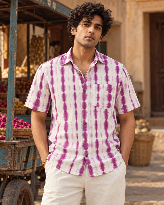Lavender Tie Dye Cotton Shirt