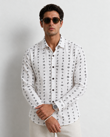 தமிழ் எழுத்து  Men’s Full Sleeve Tamil Classic Cotton Organic Shirt