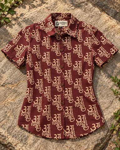 अक्षरमाला Cotton Half Sleeve Shirt for Women