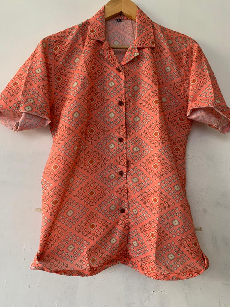 Bandhej Print Cotton Shirt for Women | Lable Rahul Singh