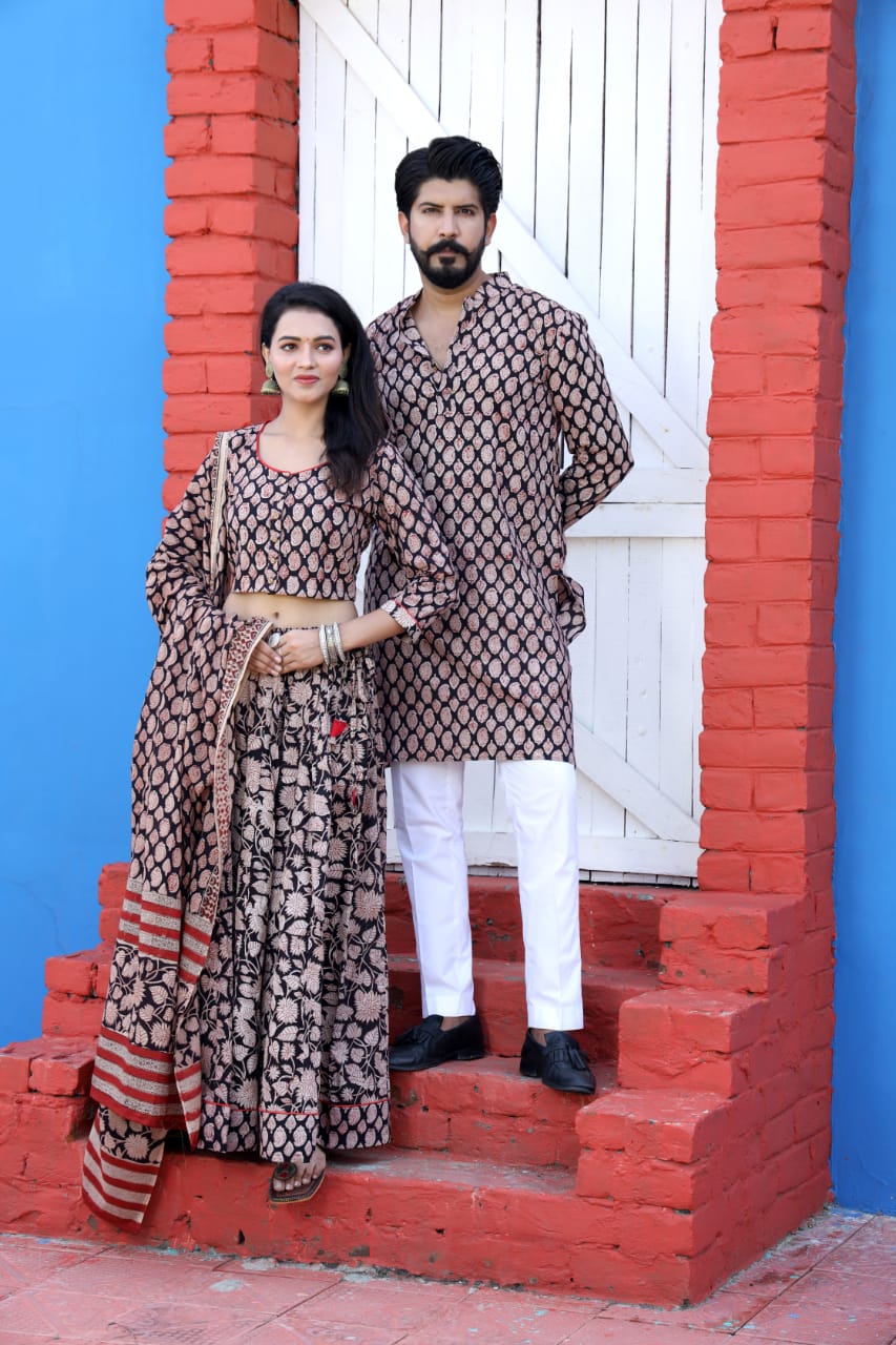 Plain Multicolor Saree And Kurta Couple Set, Dry clean, 6.3 with blouse  piece at Rs 800 in Bolpur