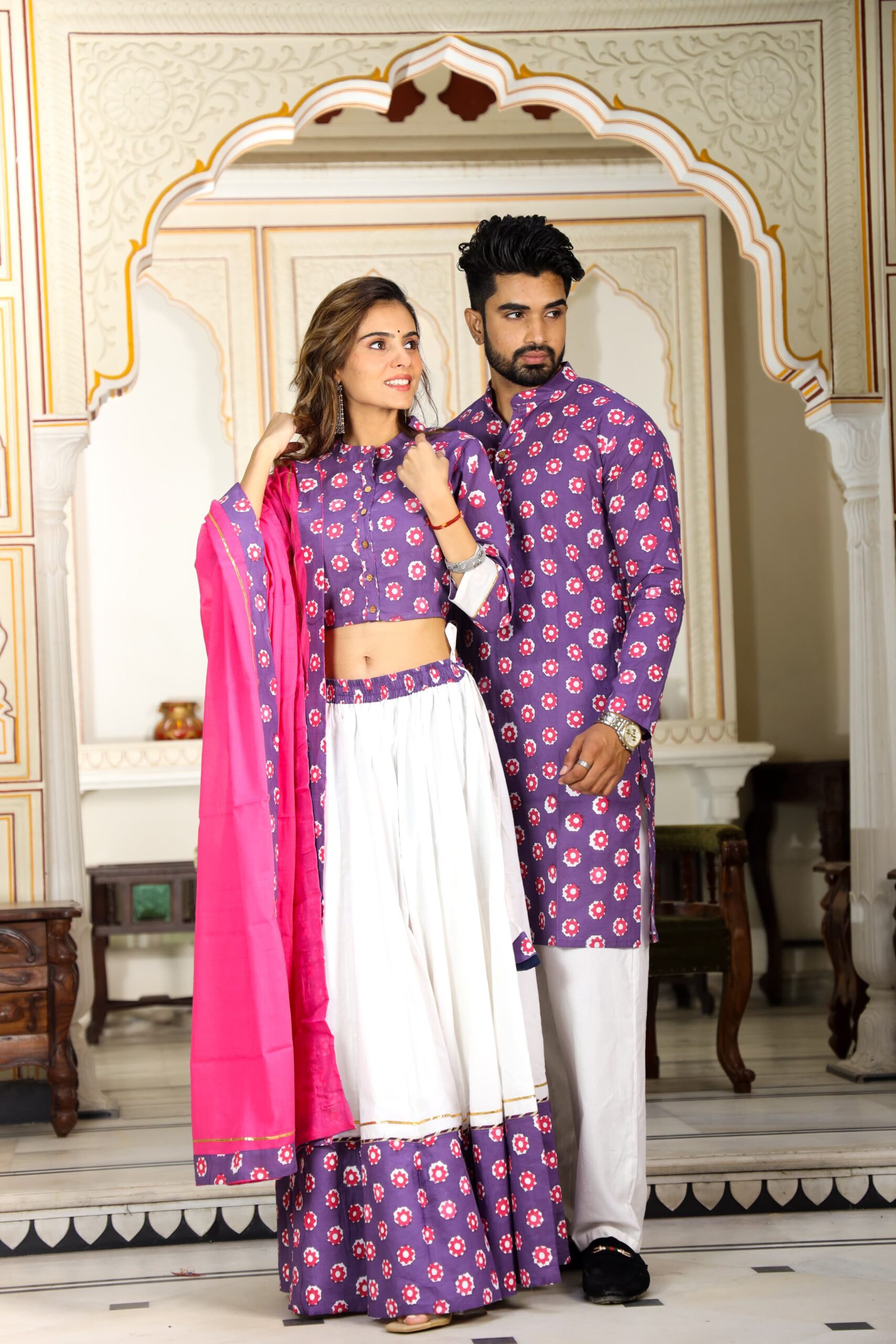 Buy Grey colours sequence work Lehenga Choli & Kurta Wedding Wear Couple  Combo collection